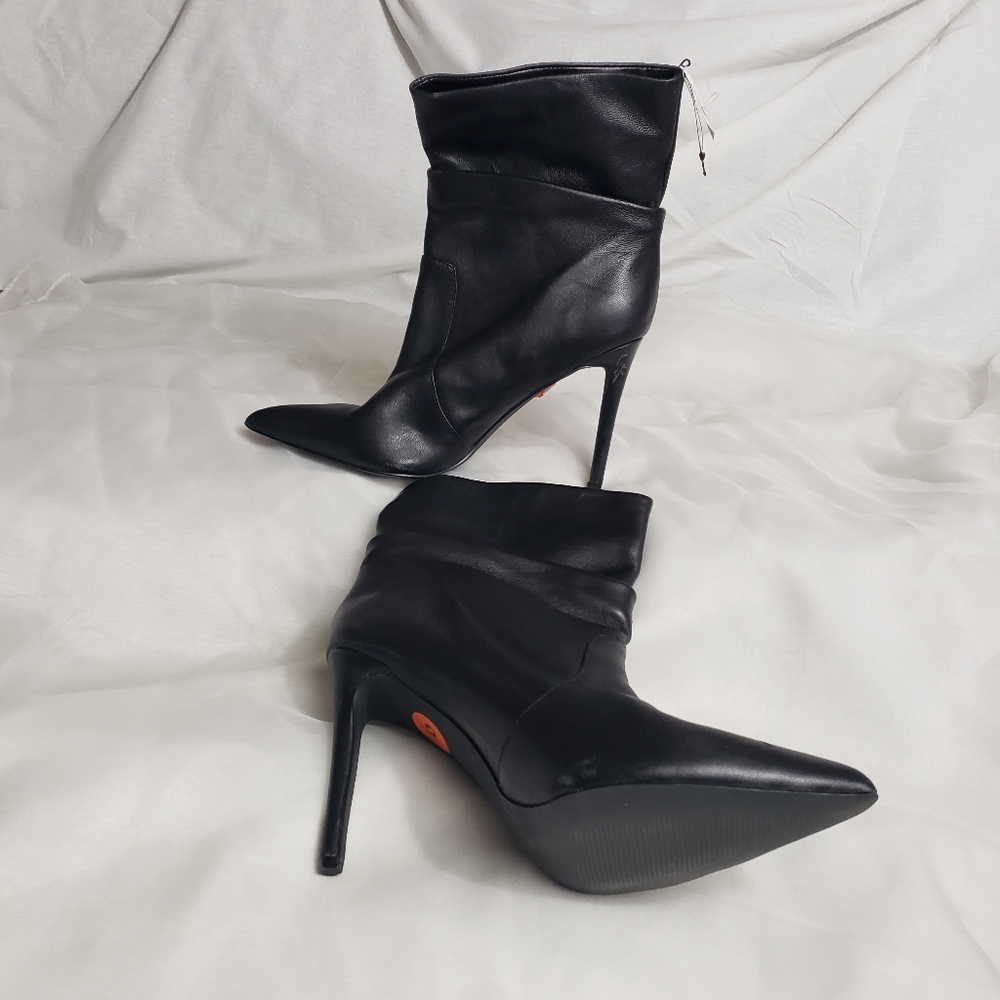 Steve Madden Leather Pointed Toe Slouch Ankle Boot